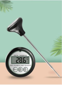 Hanayo Thermometer Kitchen Suitable for Milk Coffee and Water Black Length 120mm  - Image 1