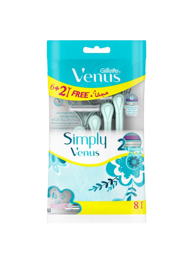 Gillette Pack Of 8 Simply Venus Razors 