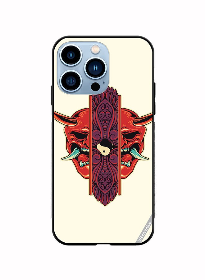 VR CREATIVE Protective Case Cover For Apple iPhone 14 Pro Max Oni Mask Ornament Design Multicolour - Image 1