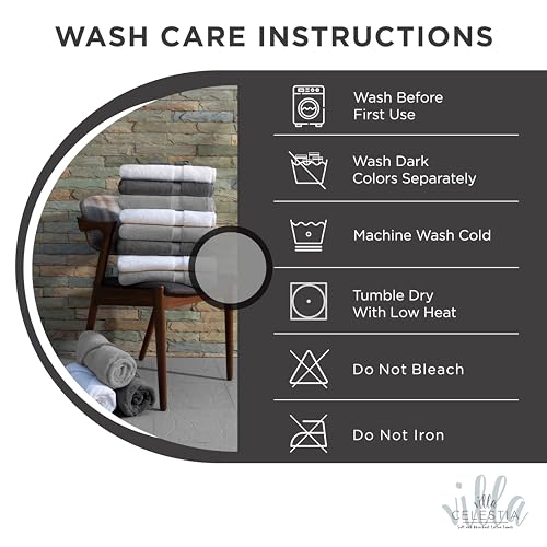 Villa Celestia 100% Cotton Wash Cloth for face & Body Set of 6, (12 x 12 inches) Sustainable, Soft, Highly Absorbent, Combed Cotton Wash Cloths Pack of 6 for Hotels, Spa, Bathroom, Dorm, Sage - Image 5