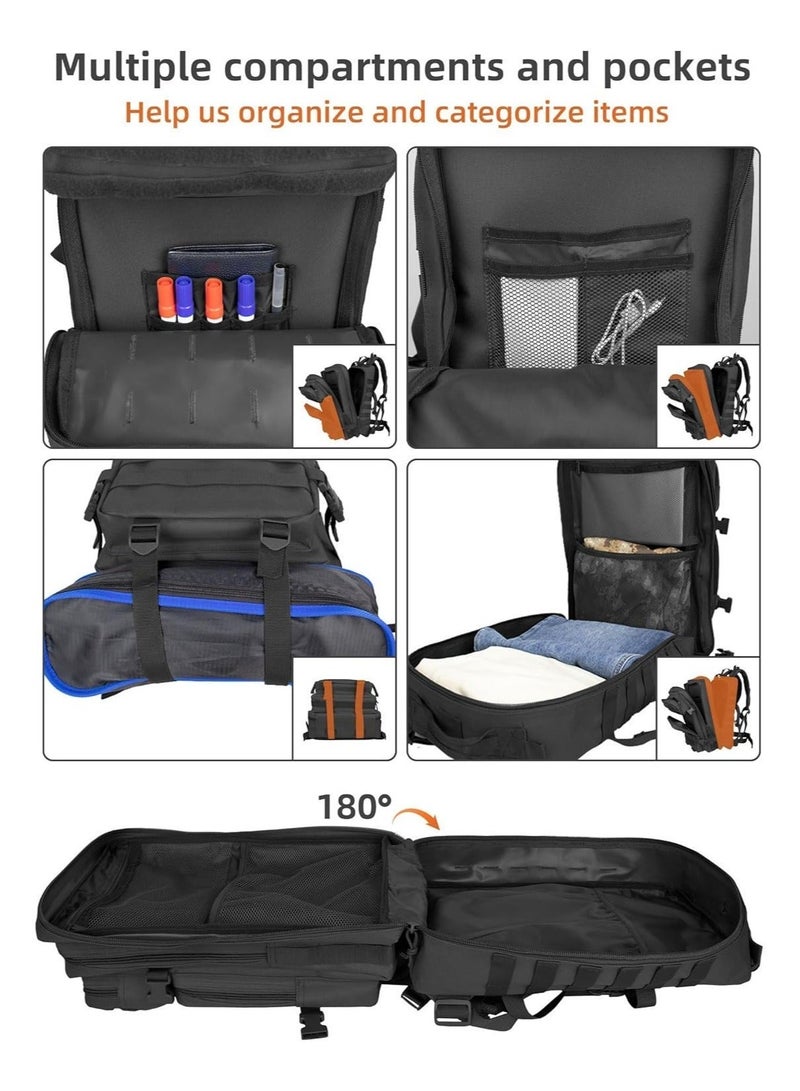 KIIUMI 45L Multi-Pocket Military Tactical Backpack ,Cycling Travel Mountaineering Men's Outdoor Sports Bag ,Comfortable Breathable Backpack ,Waterproof Multifunctional Casual Backpack,Black - Image 4