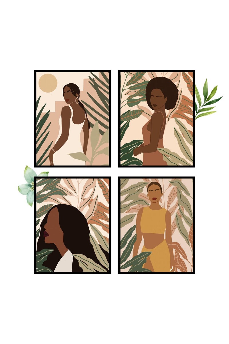 Insire ALAYRA Black People Wall Art, Poster, African Woman Wall Art Paintings - Unframed (8x10) - Image 1