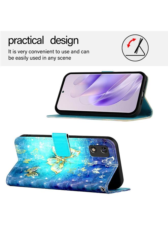 اس-توب جراب لهاتف Itel A23 Pro / A17 جراب هاتف جلدي قابل للطي أفقيًا برسومات ثلاثية الأبعاد - Image 3