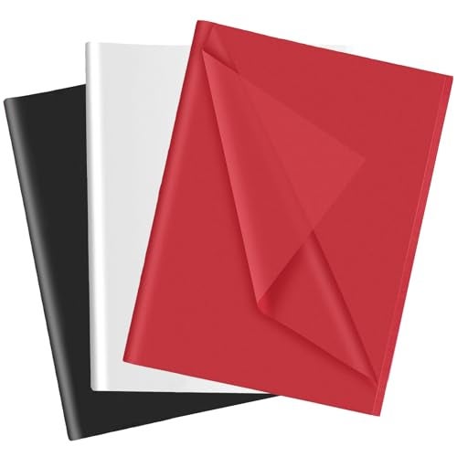 Hlonon 30 Sheets Black White Red Tissue Paper for Gift Bags, Tissue Paper Wrap Bulk for Decoration Weddings Birthday DIY Project Christmas Gift Wrapping Crafts Decor, 14 X 20 Inches - Image 1