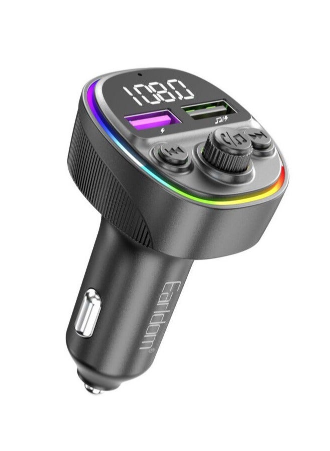 Earldom Earldom Earldom Wireless FM Car Charger Black ET_M97  - Image 1