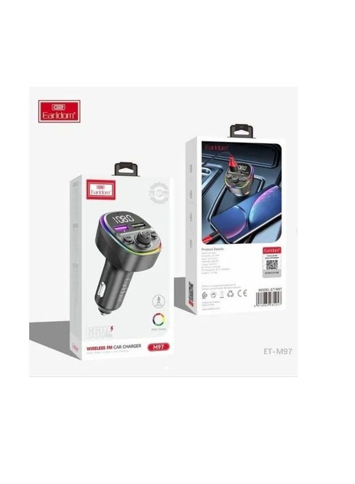 Earldom Earldom Earldom Wireless FM Car Charger Black ET_M97  - Image 2