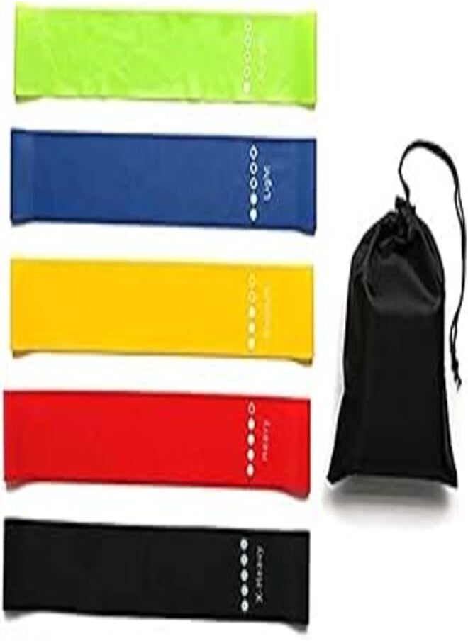 Generic Resistance Bands Exercise Bands for Women - Set of 5 with Bag 