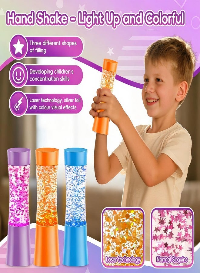 Toborher Sensory Tubes for Autism & ADHD, 3 Pack Shake Light Up Sensory Tubes, Sensoy Lights for Focused Attention Anxiety Relief Autism Sensory Equipment - Image 2