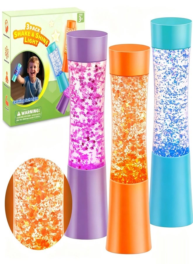 Toborher Sensory Tubes for Autism & ADHD, 3 Pack Shake Light Up Sensory Tubes, Sensoy Lights for Focused Attention Anxiety Relief Autism Sensory Equipment - Image 1