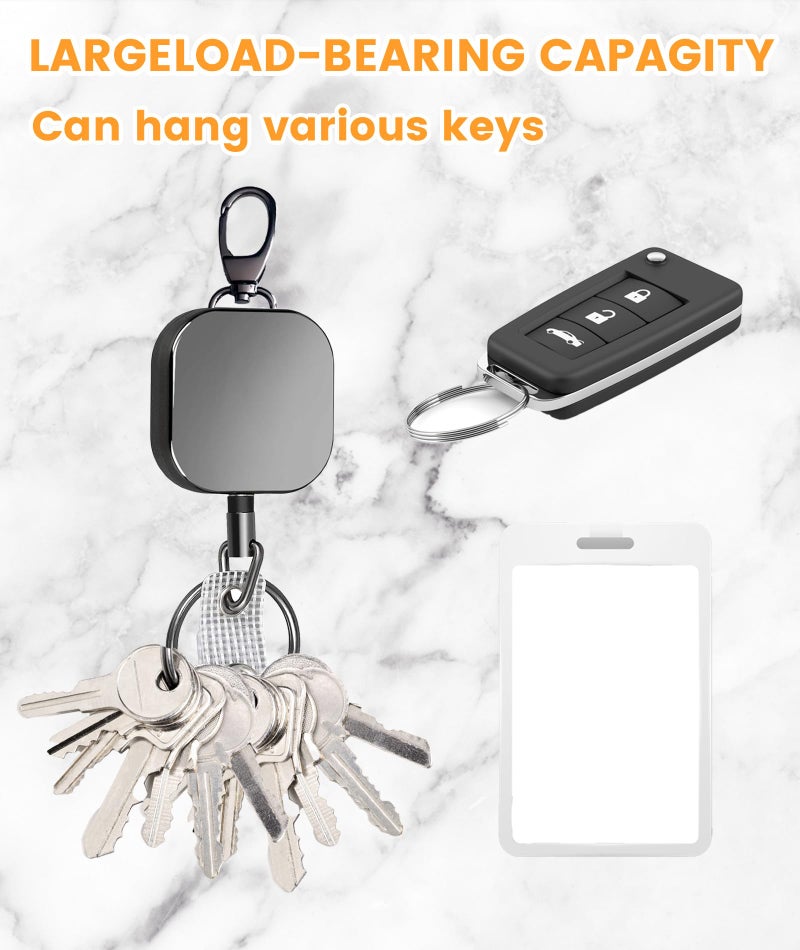CartHome 2 Pcs Id Card Pulley, Id Card Holder, Practical Id Pulley Office for Office Stylish Suitable Conference Rooms Trade Fairs Public Transportation Staff (Black) - Image 4