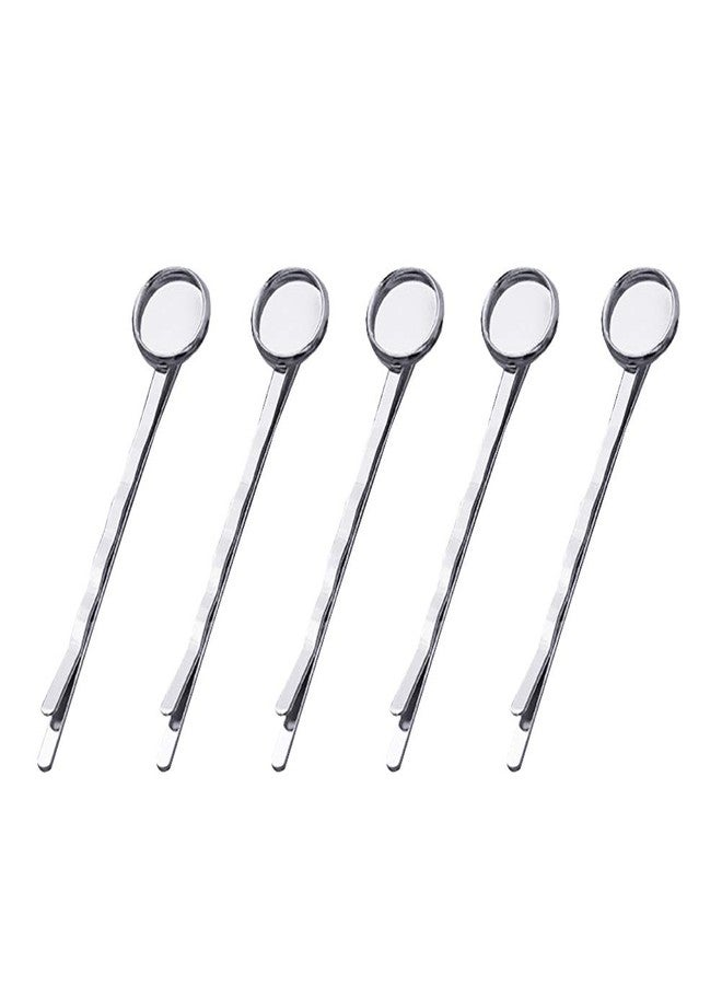 ccHuDE 20 Pcs Hair Bobby Pins Hair Clips with Blank Round Tray Hair Pins Hairpin Cabochons Bases for DIY Crafts Silver - Image 1
