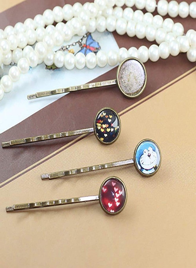 ccHuDE 20 Pcs Hair Bobby Pins Hair Clips with Blank Round Tray Hair Pins Hairpin Cabochons Bases for DIY Crafts Silver - Image 2