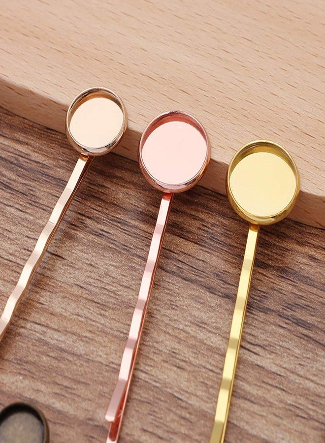 ccHuDE 20 Pcs Hair Bobby Pins Hair Clips with Blank Round Tray Hair Pins Hairpin Cabochons Bases for DIY Crafts Silver - Image 5
