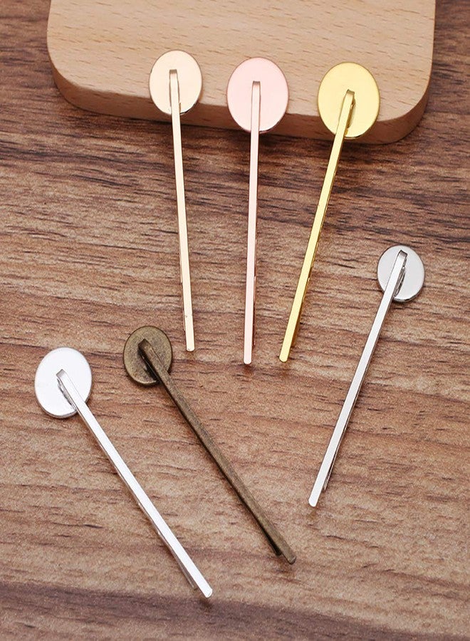 ccHuDE 20 Pcs Hair Bobby Pins Hair Clips with Blank Round Tray Hair Pins Hairpin Cabochons Bases for DIY Crafts Silver - Image 4