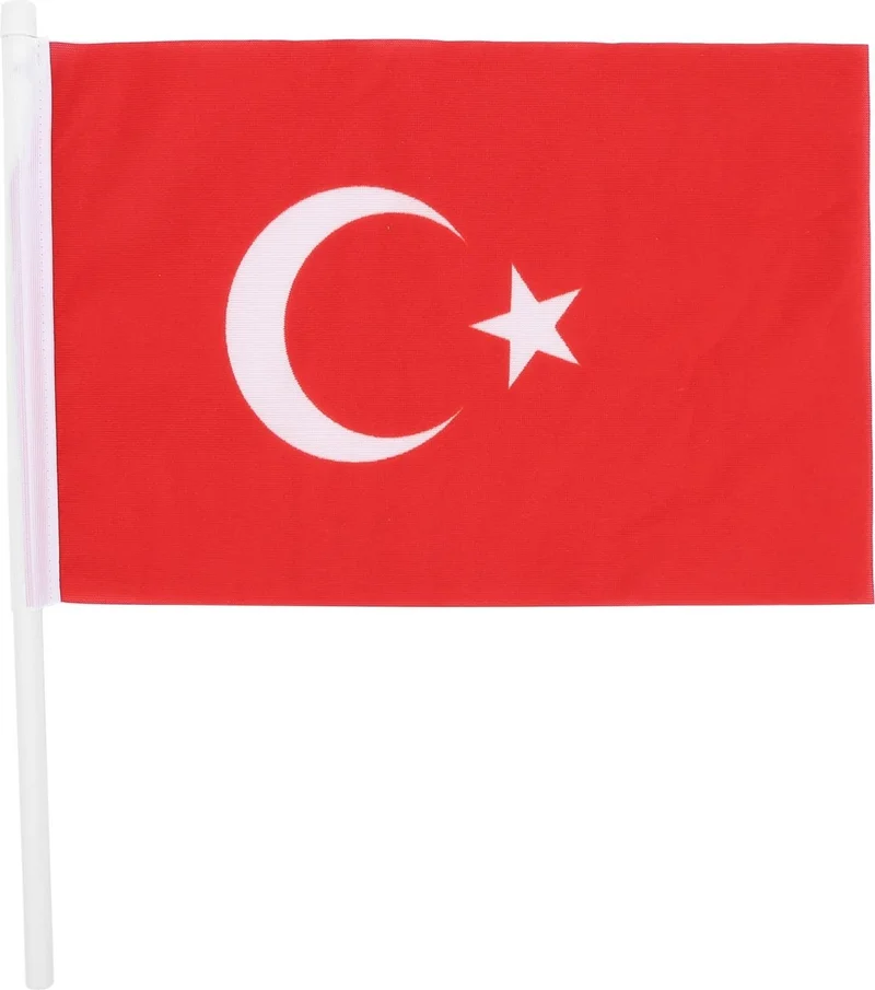 ماشو تريند 1 Pair Matte Red White Pompom + 1 Flag + 1 Balloon - Cheerleader Show Pompom - 23 April Pompom