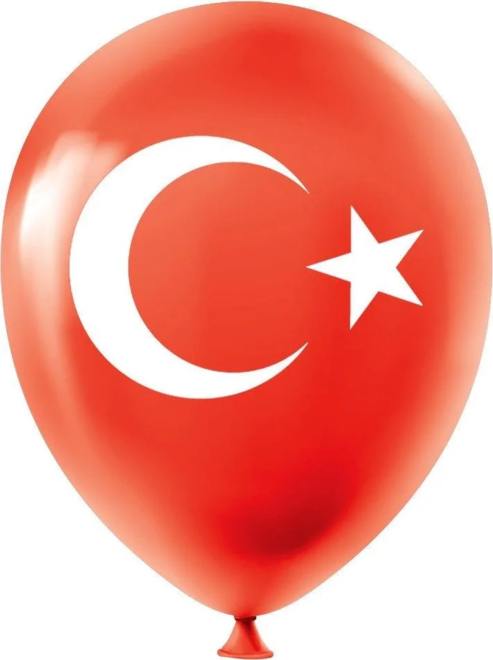 ماشو تريند 1 Pair Matte Red White Pompom + 1 Flag + 1 Balloon - Cheerleader Show Pompom - 23 April Pompom