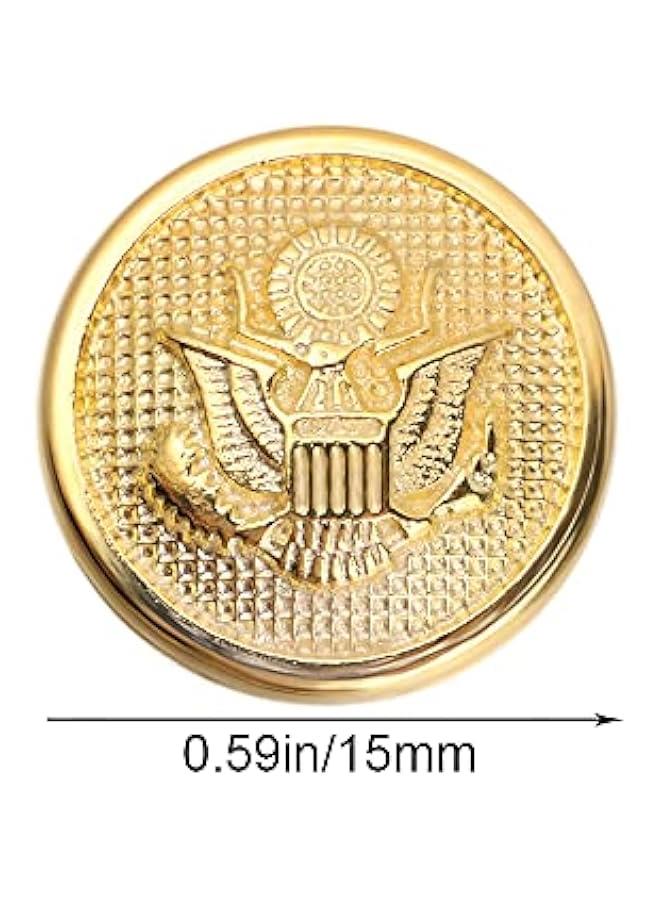 50pcs Metal Eagle on Round Blazer on Set Eagle Badge for Blazer Suits Sport Coat Uniform Jacket(0.59inch,Gold) - Image 3