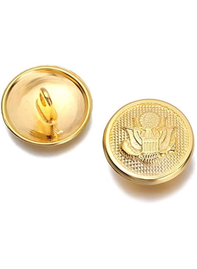 50pcs Metal Eagle on Round Blazer on Set Eagle Badge for Blazer Suits Sport Coat Uniform Jacket(0.59inch,Gold) - Image 4