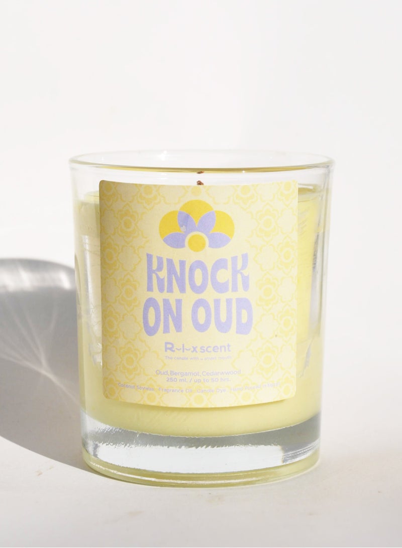 Relaxscent Knock On Oud Wooden Wick candle 
