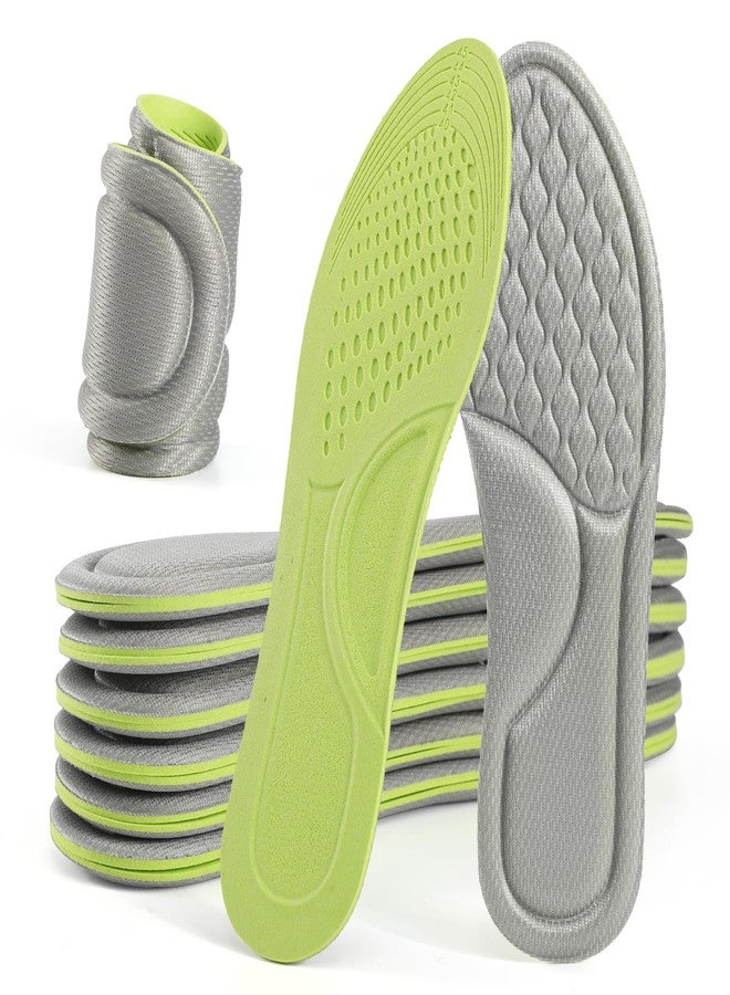 XINIFOOT نعال داخلية مضادة للروائح من XINIFOOT، 6 أزواج، نعال داخلية بديلة مريحة للأحذية، نعال داخلية مسامية لتدليك القدمين، نعال داخلية مريحة للاستخدام اليومي في العمل (رمادي، مقاسات رجالية أمريكية من 8 إلى 11) - Image 1