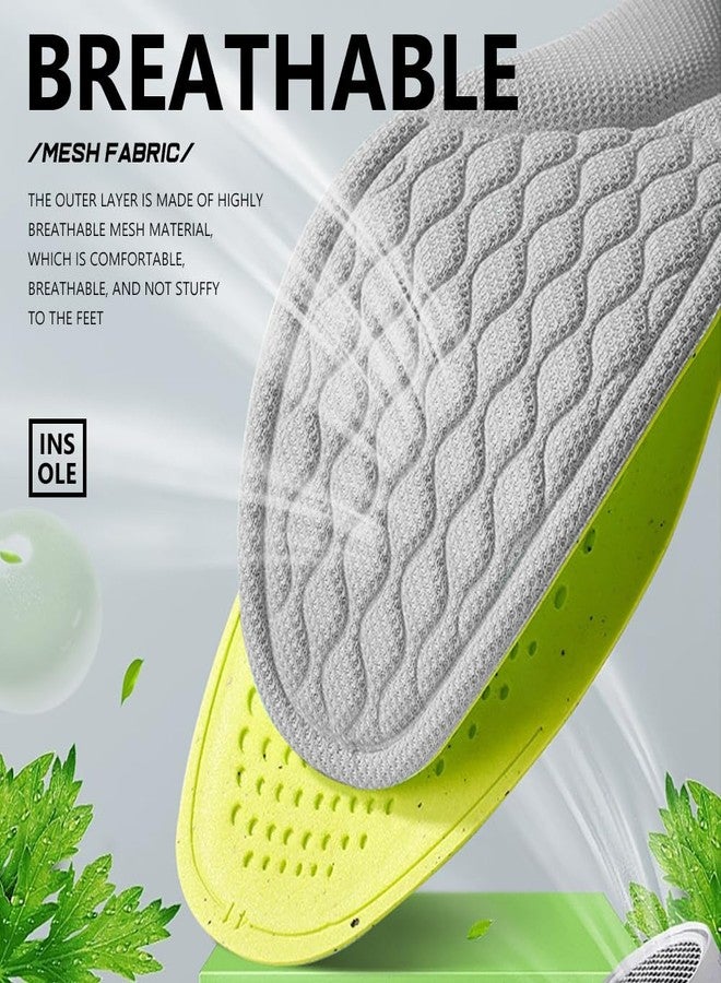 XINIFOOT نعال داخلية مضادة للروائح من XINIFOOT، 6 أزواج، نعال داخلية بديلة مريحة للأحذية، نعال داخلية مسامية لتدليك القدمين، نعال داخلية مريحة للاستخدام اليومي في العمل (رمادي، مقاسات رجالية أمريكية من 8 إلى 11) - Image 5
