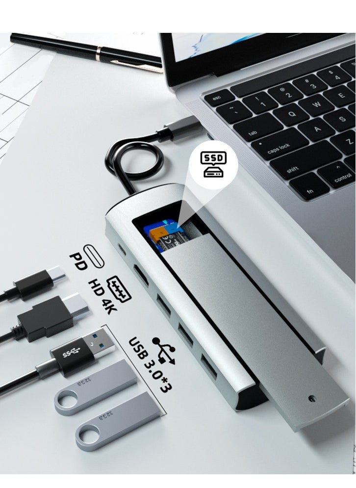 Arabest (6 in 1) USB-C Hub, 4K USB C Hub Multiport Adapter for Laptop and MacBook, USB C to USB3.1 PD3.0 HDMI SD/TF Card Reader Dongle Fit for iPhone15 and Type C Devices  - Image 2