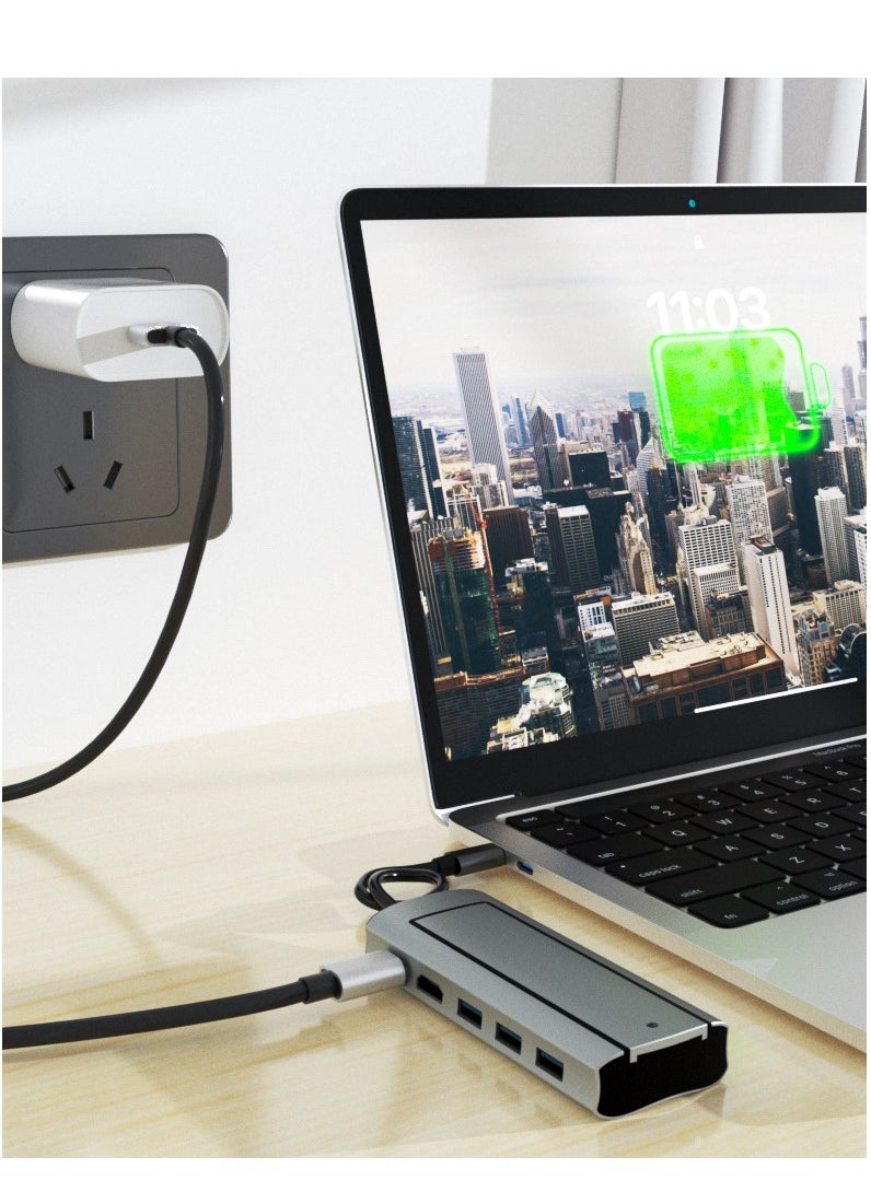 Arabest (6 in 1) USB-C Hub, 4K USB C Hub Multiport Adapter for Laptop and MacBook, USB C to USB3.1 PD3.0 HDMI SD/TF Card Reader Dongle Fit for iPhone15 and Type C Devices  - Image 4