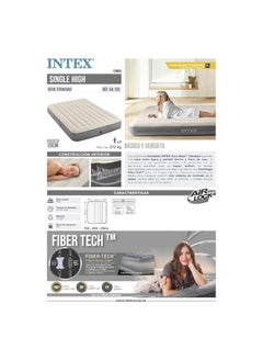 INTEX Fiber-Tech Technology Queen Dura-Beam Standard Single High Air Bed Taupe and Grey 25 x 125 x 203 cm 64103  - Image 4