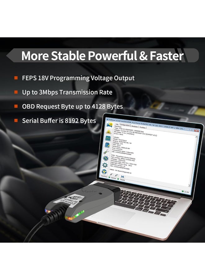 vLinker V-gate FS USB OBD2 Adapter Diagnostic Tool for FORScan HS/MS-CAN - Image 3