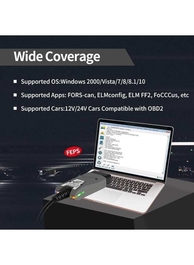 vLinker V-gate FS USB OBD2 Adapter Diagnostic Tool for FORScan HS/MS-CAN - Image 5