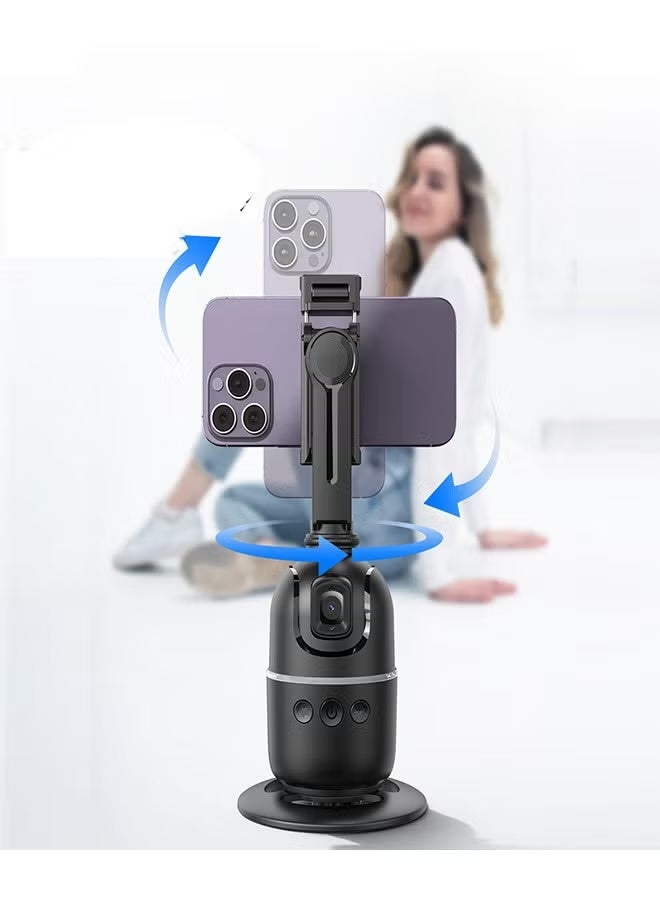 ELTRAZONE Auto Face Tracking Selfie Stick Tripod with Wireless Remote Control, 360° Rotation Smart Object Tracking Holder, Gesture Control, AI Motion Sensor, for Vlogging, TikTok, Live Streaming, YouTube Videos, Face Recognition Phone Tripod Mount - Image 3