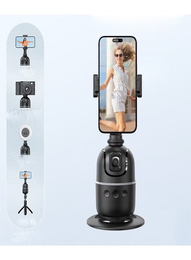 ELTRAZONE Auto Face Tracking Selfie Stick Tripod with Wireless Remote Control, 360° Rotation Smart Object Tracking Holder, Gesture Control, AI Motion Sensor, for Vlogging, TikTok, Live Streaming, YouTube Videos, Face Recognition Phone Tripod Mount - Image 5