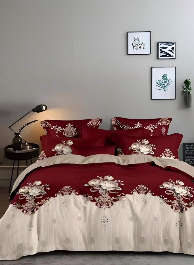 Duoduo home Duvet cover set , king size ,6pcs set with duvet cover 220*240cm and fit sheet and 4pcs pillowcases