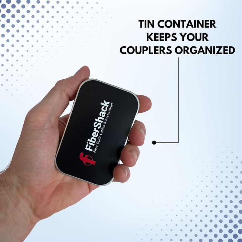 Fibershack - ST to ST Fiber Coupler 15 Pack Tin. ST Fiber Optic Couplers for Extending ST Single Mode Cables - Our ST Fiber Connectors are pre-Cleaned st Barrel connectors - Image 2