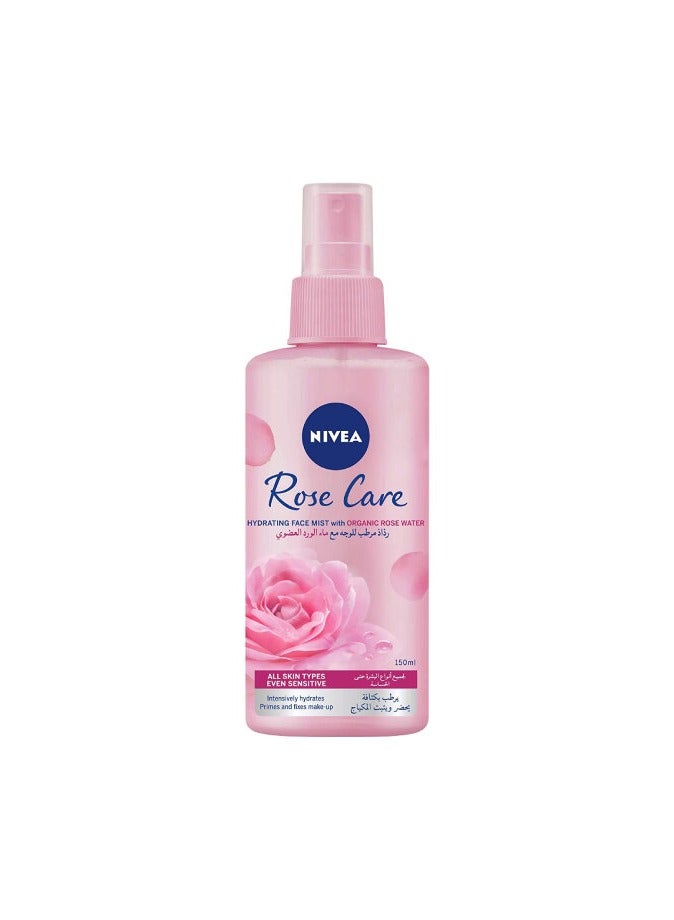 Nivea Moisturizing facial mist with organic rose water, transparent 150 milliliters