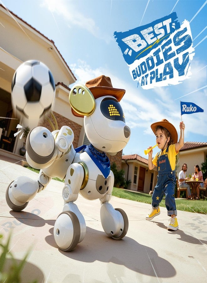 Ruko 18011 Smart Robot Dog, Interactive Puppy with 30 LED Expressions, 20 Actions & 50 Programmable Commands, Voice & Touch Control, Toy for Kids Age 3+ - Image 3