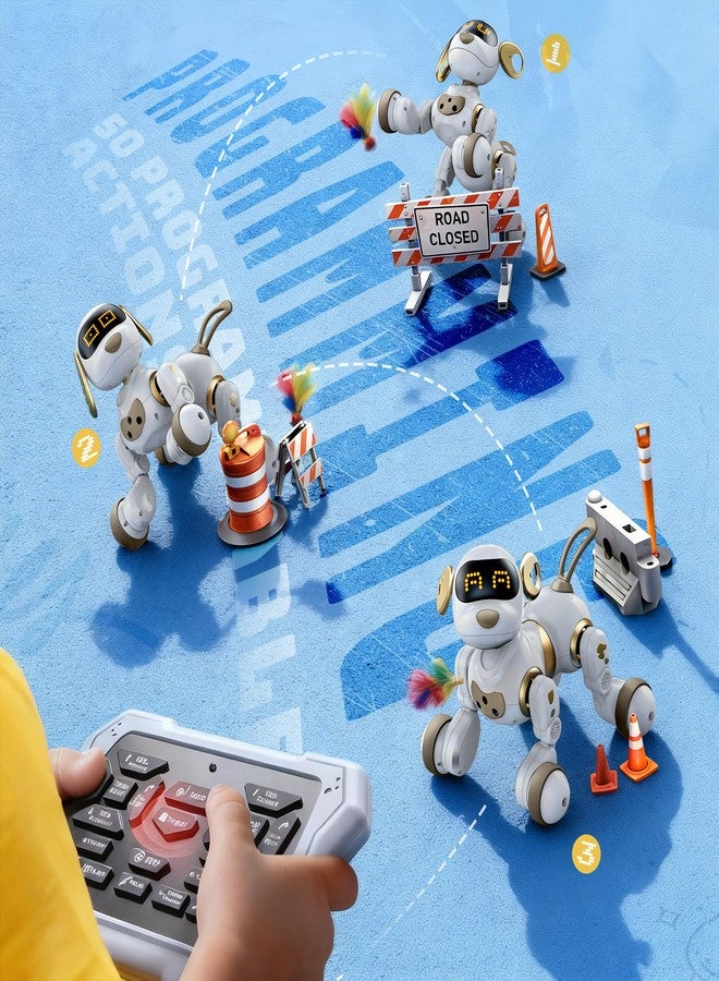 Ruko 18011 Smart Robot Dog, Interactive Puppy with 30 LED Expressions, 20 Actions & 50 Programmable Commands, Voice & Touch Control, Toy for Kids Age 3+ - Image 5