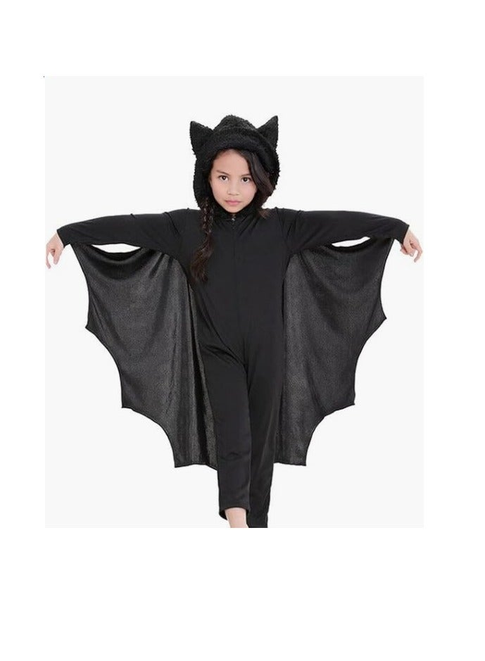 Kids Bat Costume For Boys Halloween Costume Girls Hooded Jumpsuit with Wings For Halloween Trick or Treat（S,105-115cm） - Image 1