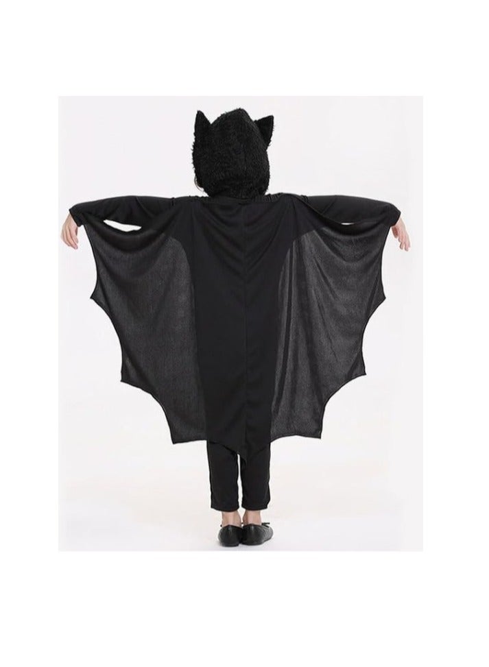 Kids Bat Costume For Boys Halloween Costume Girls Hooded Jumpsuit with Wings For Halloween Trick or Treat（S,105-115cm） - Image 2