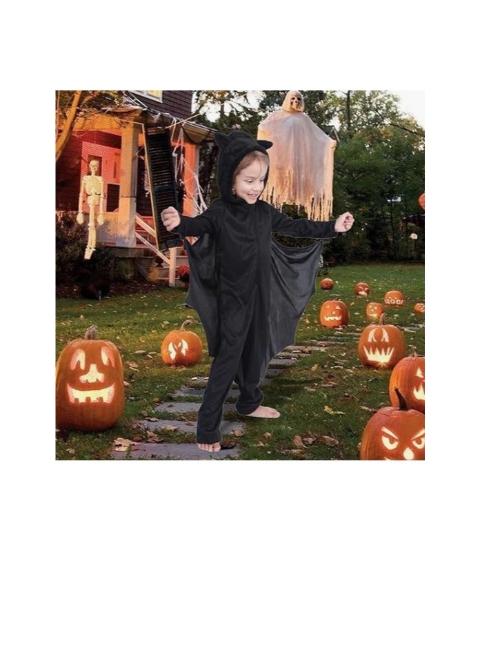 Kids Bat Costume For Boys Halloween Costume Girls Hooded Jumpsuit with Wings For Halloween Trick or Treat（S,105-115cm） - Image 4