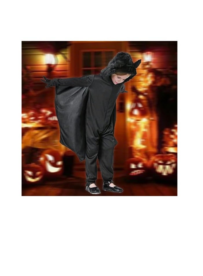 Kids Bat Costume For Boys Halloween Costume Girls Hooded Jumpsuit with Wings For Halloween Trick or Treat（S,105-115cm） - Image 5