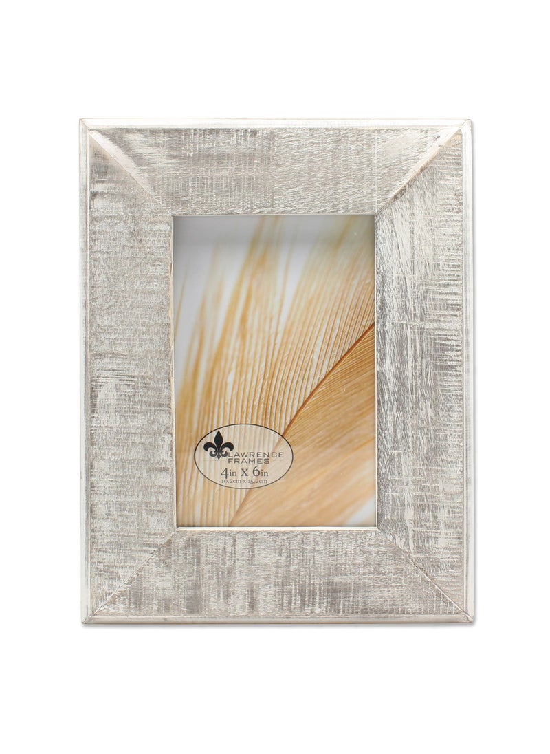 Lawrence Frames Lawrence Frames 4x6 Distressed Gray Wood with White Wash Picture Frame 