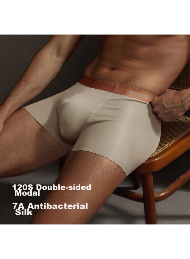 Madallo Modal High-quality Double-sided Men's Underwear, 120s Modal Silk Antibacterial Crotch Ice Silk Boxer Briefs, Large Size Underpants  - Image 1