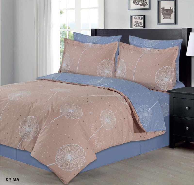 Amali  6 Pieces Bedsheet Set King Size (200 x 200+35cm) Polycotton Including 1 Duvet Cover 1 Fitted Sheet 2 Oxford & 2 Standard Pillowcases Durable & LongLasting Quality - Image 4