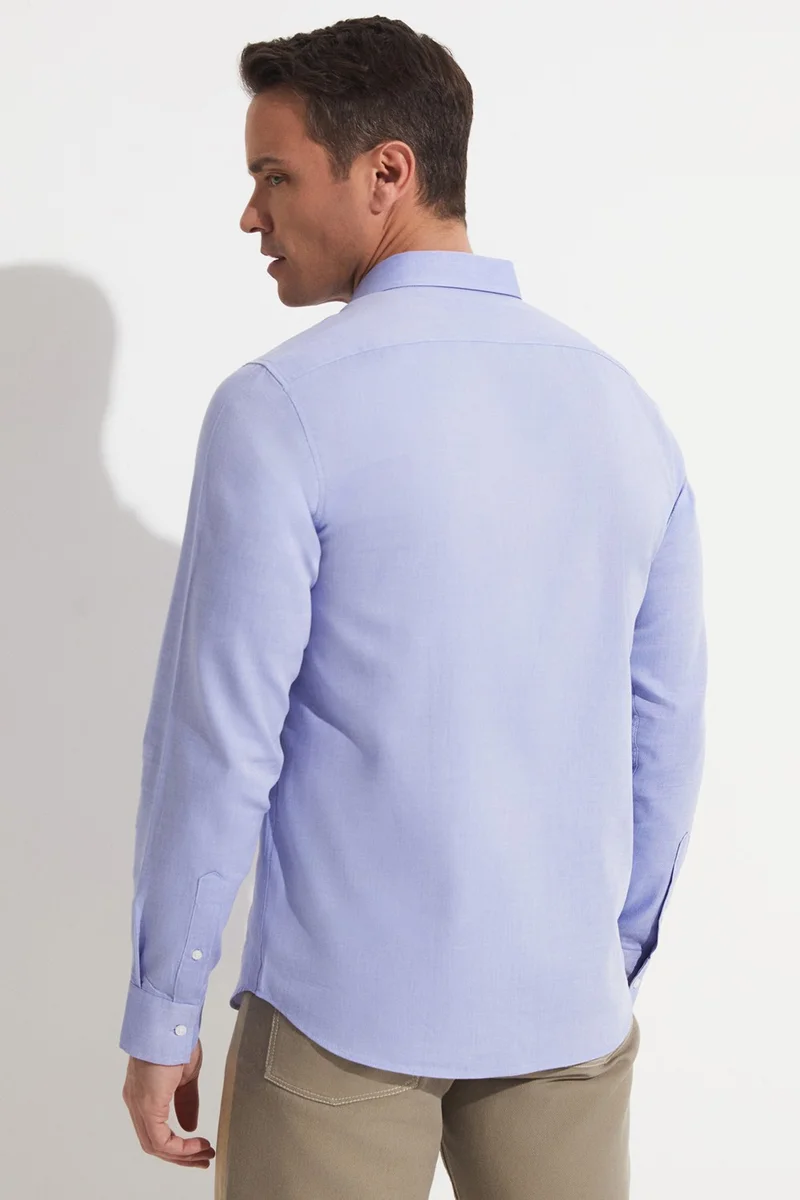 JUNE Men's Slim Fit 100% Cotton Thin Striped Shirt