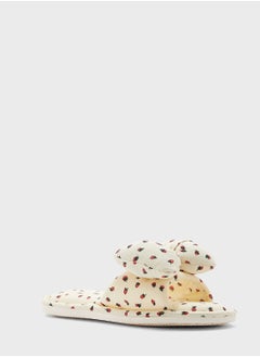 Ginger Strawberry Bow Bedroom Slippers  - Image 3