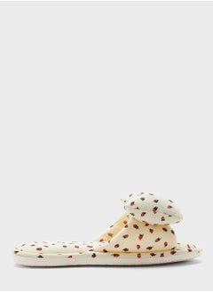 Ginger Strawberry Bow Bedroom Slippers  - Image 2