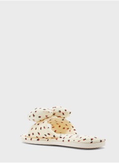 Ginger Strawberry Bow Bedroom Slippers  - Image 4