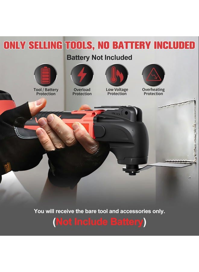 Samvinor Cordless Oscillating Tool for Milwaukee 18V Battery, Oscillating Multi Tool Kit with Auxiliary Handle, 6 Variable Speed, Oscillating Saw for Scraping, Sanding, Cutting Wood (Battery Not Included) - Image 2