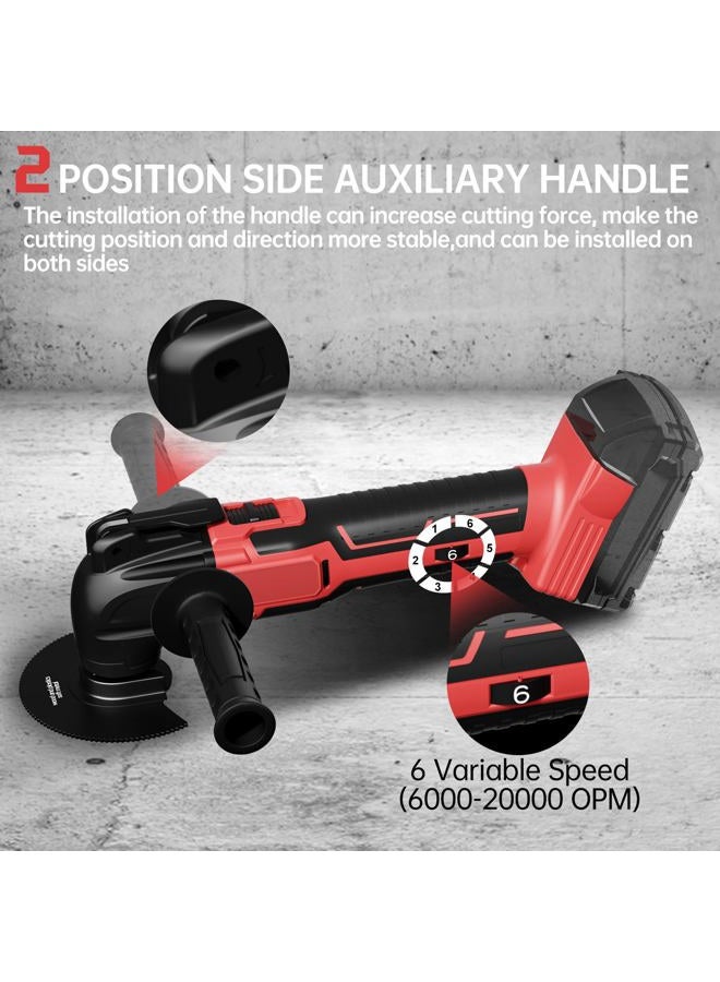 Samvinor Cordless Oscillating Tool for Milwaukee 18V Battery, Oscillating Multi Tool Kit with Auxiliary Handle, 6 Variable Speed, Oscillating Saw for Scraping, Sanding, Cutting Wood (Battery Not Included) - Image 3